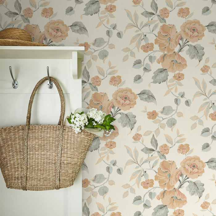 Laura Ashley Alyworth Trail Behang - Bloemen - 10mx52cm - Oranje