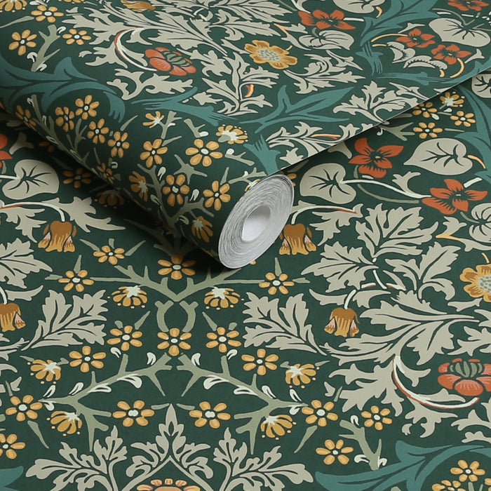 William Morris at Home Vliesbehang Blackthorn Deep Green - 10mx52cm