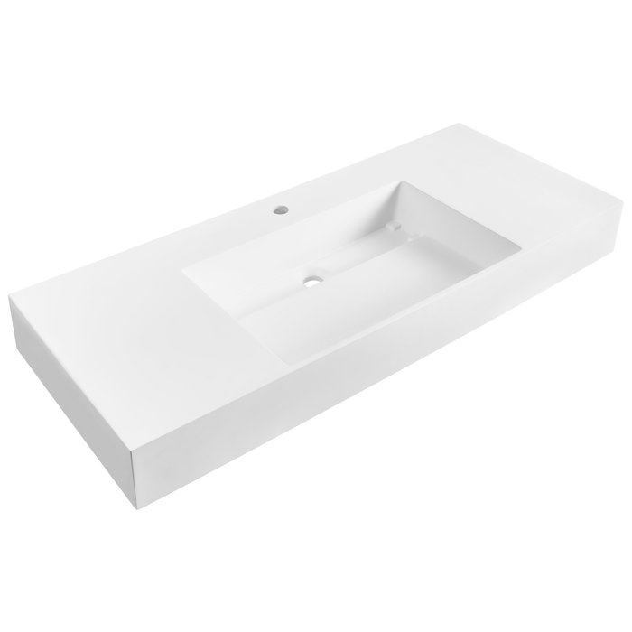 Beliani - CUSCO - Wastafel - Wit - 120 x 48 cm - Mineraalgietwerk