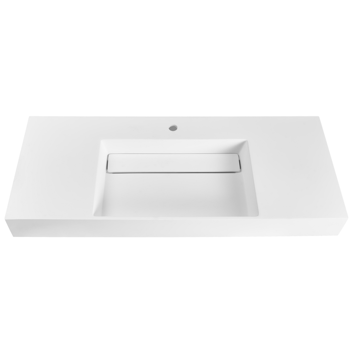 Beliani - CUSCO - Wastafel - Wit - 120 x 48 cm - Mineraalgietwerk