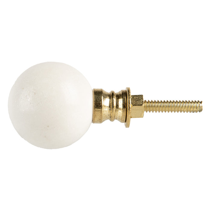 Clayre & Eef Deurknop Ø 3x3 cm Wit Keramiek