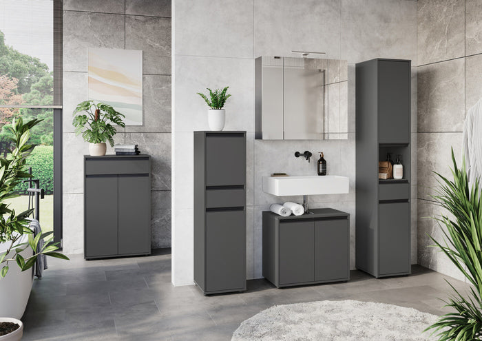 Germania Lemont Grafiet Badkamerkast Slim H121 cm