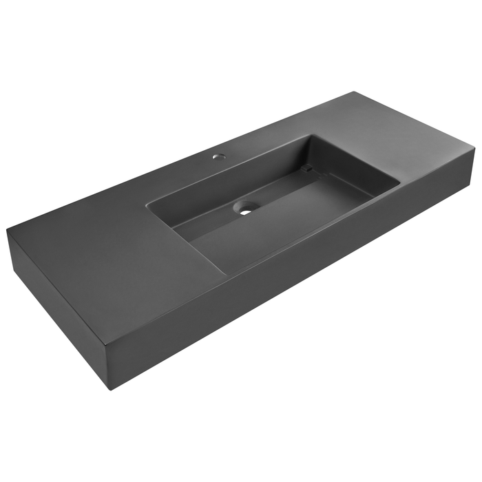 Beliani - CUSCO - Wastafel - Zwart - 120 x 48 cm - Mineraalgietwerk