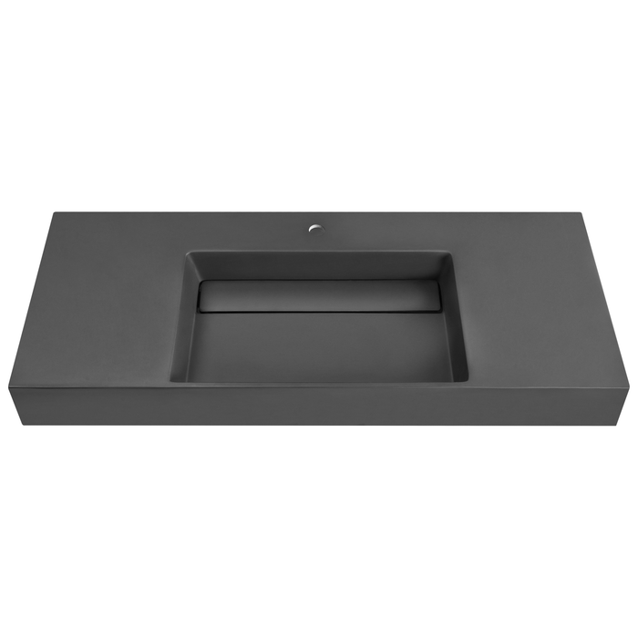 Beliani - CUSCO - Wastafel - Zwart - 120 x 48 cm - Mineraalgietwerk