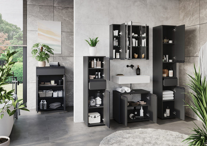 Germania Lemont Grafiet Badkamerkast Slim H121 cm