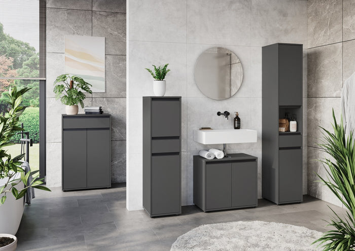 Germania Lemont Grafiet Badkamerkast Slim H121 cm