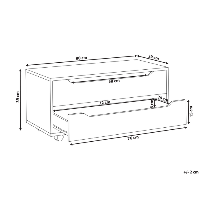 Beliani - OSASCO - Badkamerkast met wieltjes - Wit - MDP