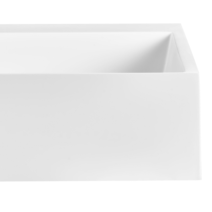 Beliani - QUENKO - Wastafel - Wit - 60 x 38 cm - Mineraalgietwerk