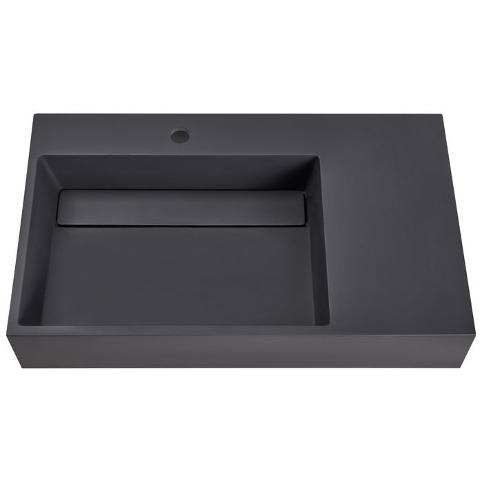 Beliani - CUSCO - Wastafel - Zwart - 75 x 43 cm - Mineraalgietwerk