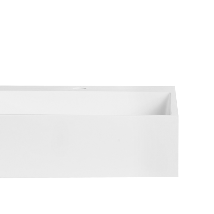 Beliani-QUENKO-Dubbele wastafel-Wit-120 x 48 cm-Mineraalgietwerk