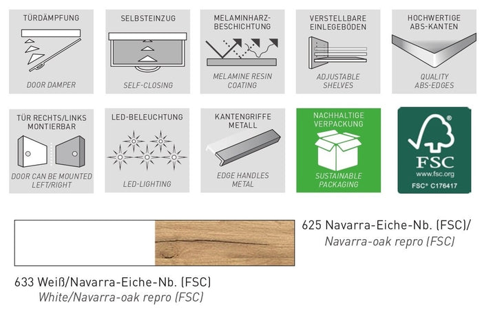 Germania Menen Wit | Eiken Badmeubel Set Twee
