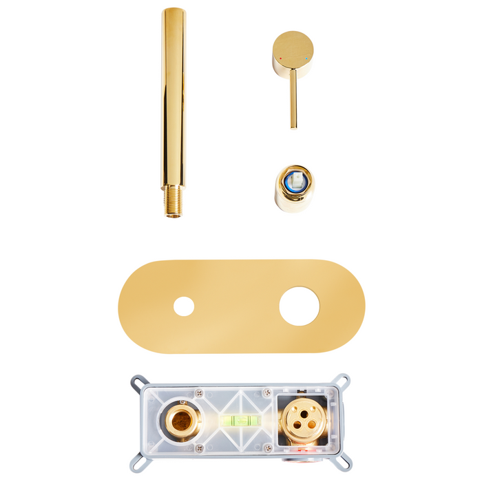 Beliani - CLAVIJO - Wandgemonteerde mengkraan - Goud - Messing