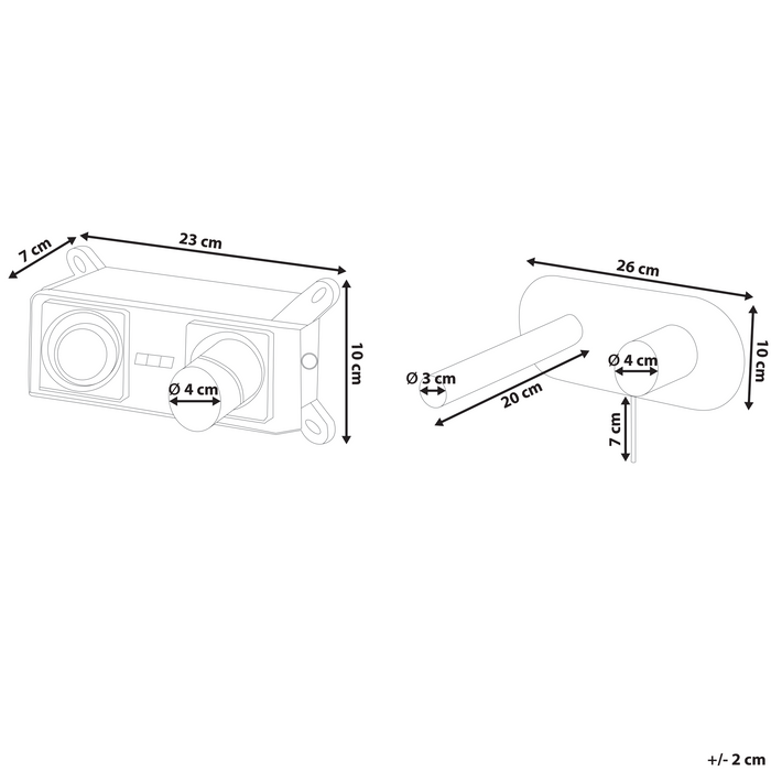 Beliani - CLAVIJO - Wandgemonteerde mengkraan - Goud - Messing