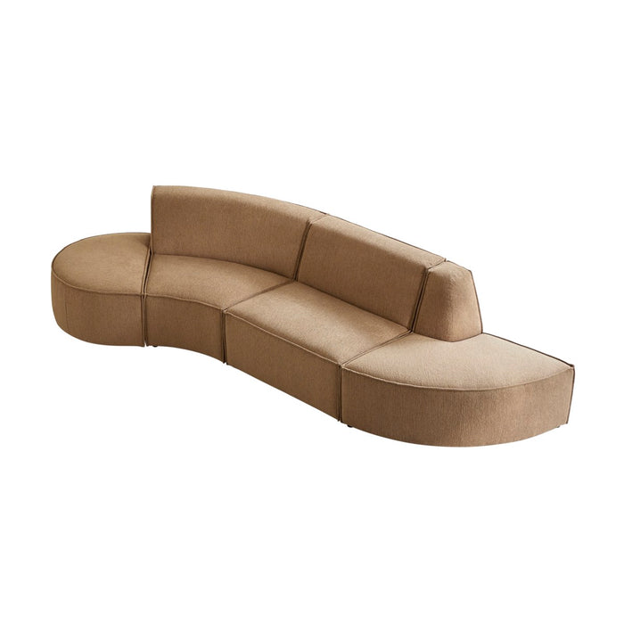 Tikamoon - Modulaire 4-zitsbank Dario in camelkleurige stof