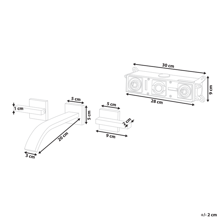 Beliani - BERRACO - Wandgemonteerde mengkraan - Goud - Messing