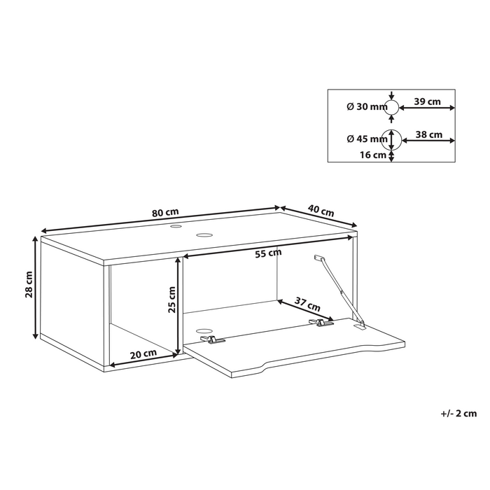 Beliani - CASCAVEL - Badkamerkast - Zwart - 80 x 40 cm - MDP