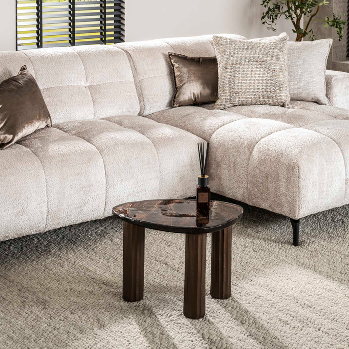 Giga Meubel - Salontafel Koper Glas - 51x37x35cm - Eclipse