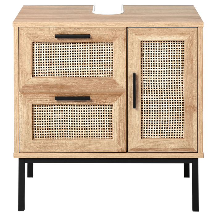 Beliani - ROSELL - Staande wastafelkast - Lichthout - Vezelplaat