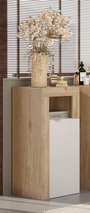 Benvenuto Design Hamburg HG Wit | Eiken Badkamerkast 1-Deur Mini