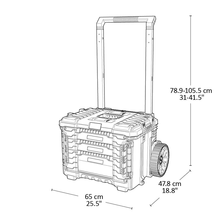 Keter Pro Gear XL Gereedschapswagen met 2 koffers - 5 lades - 64x47x79
