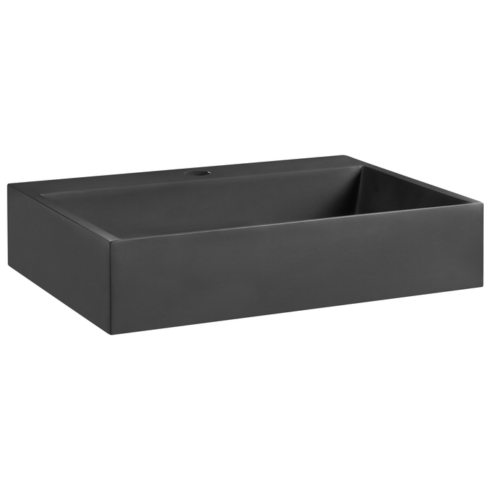 Beliani - QUENKO - Wastafel - Zwart - 50 x 38 cm - Mineraalgietwerk