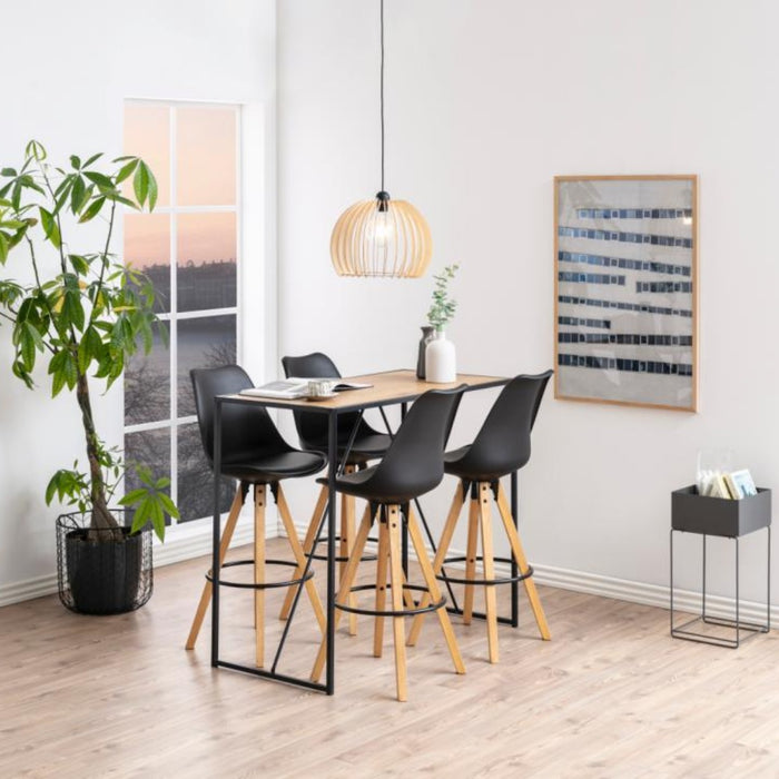 Giga Living - Barkruk - Zwart PU leer - Zithoogte 75cm - Ljusvik - Set van 2