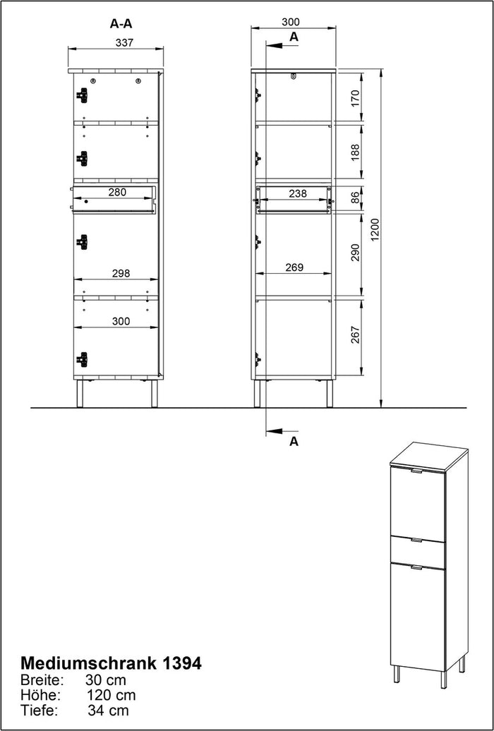 Germania Arcena Cashmere Badkamerkast Small