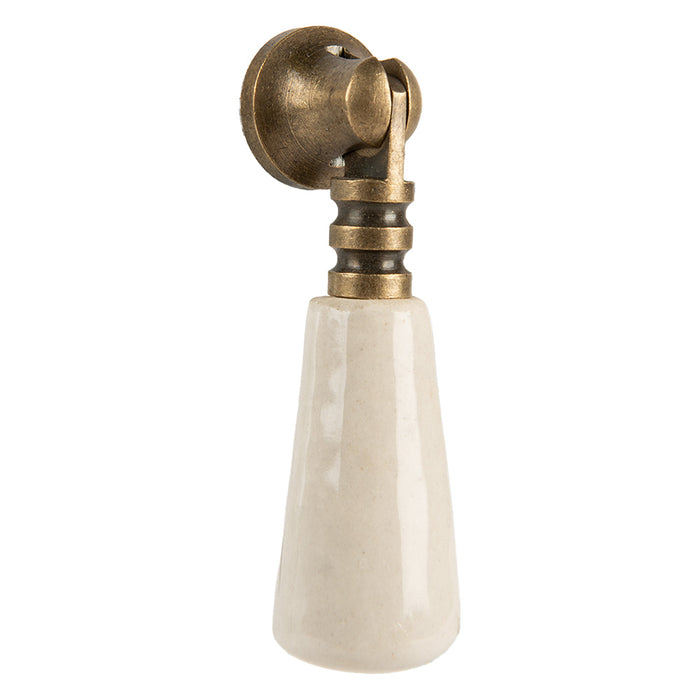 Clayre & Eef Deurknop 2x2x7 cm Beige Keramiek