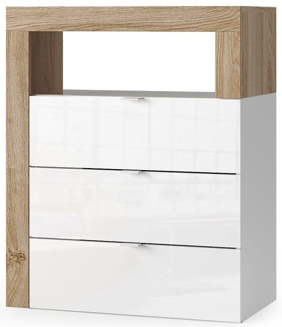 Benvenuto Design Hamburg HG Wit | Eiken Badkamerkast 3-Lades Laag