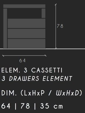 Benvenuto Design Hamburg HG Wit | Eiken Badkamerkast 3-Lades Laag