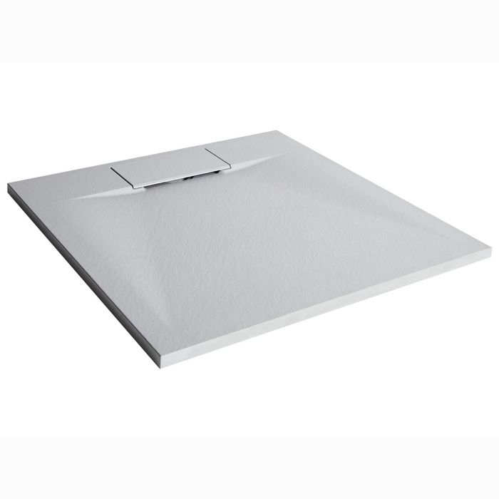 Beliani-AZZURRO-Douchebak-Grijs-90 x 90 x 3 cm-SMC (kunststof)