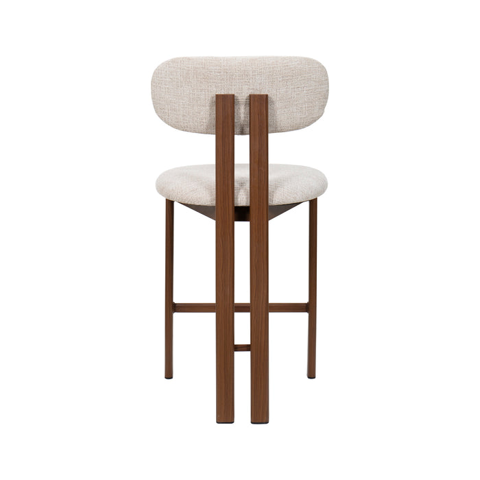 Giga Meubel - Barkruk Walnoot|Beige - Noor - Set van 2