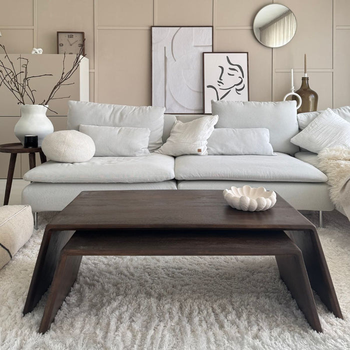 Giga Meubel - Salontafel Bruin Set van 2 - Mangohout - 115x50x34cm