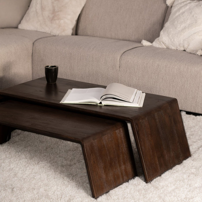 Giga Meubel - Salontafel Bruin Set van 2 - Mangohout - 115x50x34cm