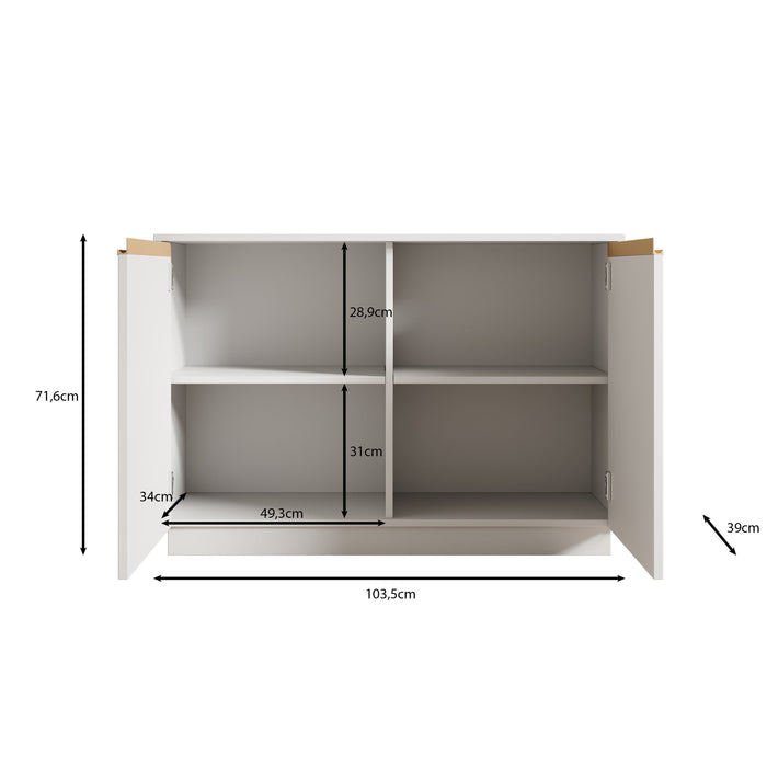 Meubella - Dressoir Remy - Wit - 104 cm