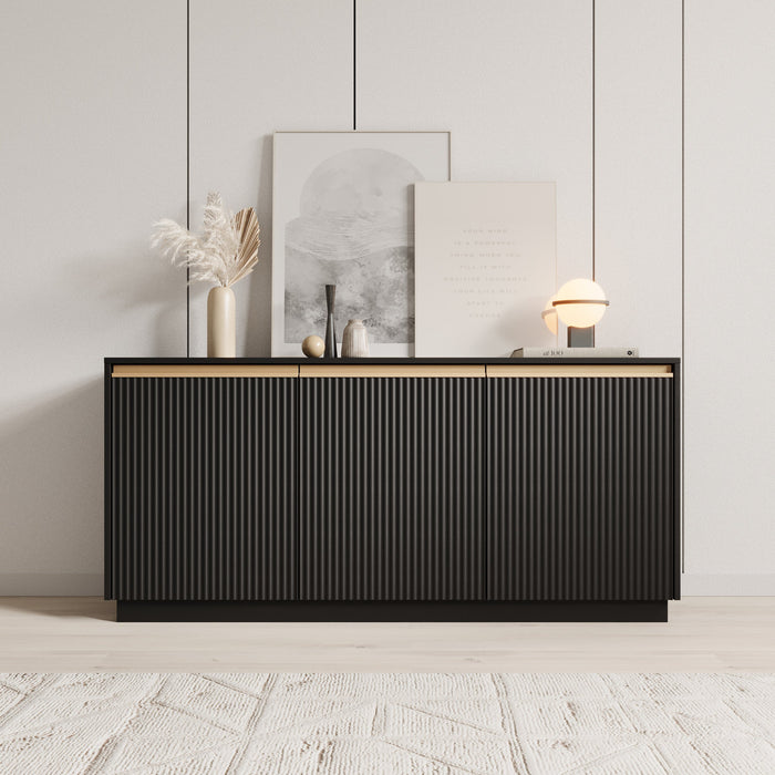 Meubella - Dressoir Remy - Zwart - 154 cm