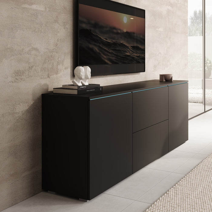 Meubella - TV-Meubel Vico - Zwart - 180 cm