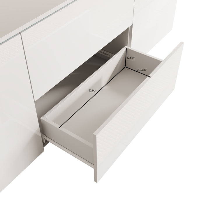 Meubella - TV-Meubel Vico - Zwart - 180 cm