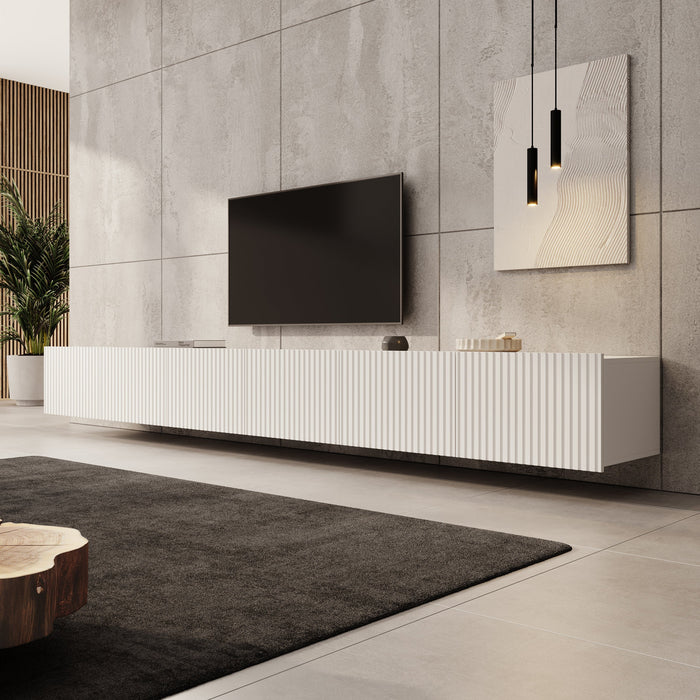 Meubella - TV-Meubel Kenderes - Wit - 300 cm