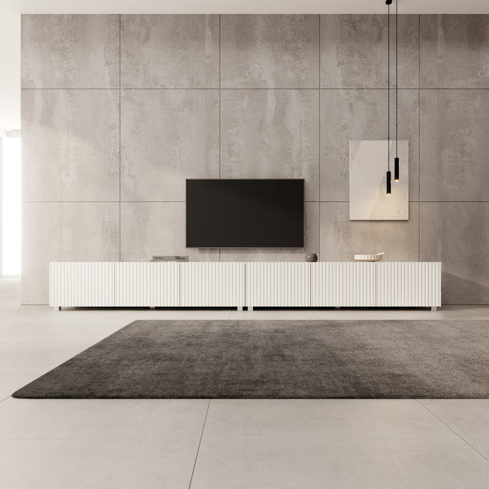 Meubella - TV-Meubel Kenderes - Wit - 300 cm