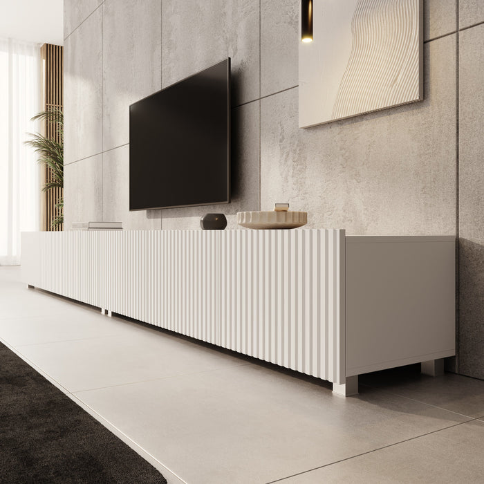 Meubella - TV-Meubel Kenderes - Wit - 300 cm