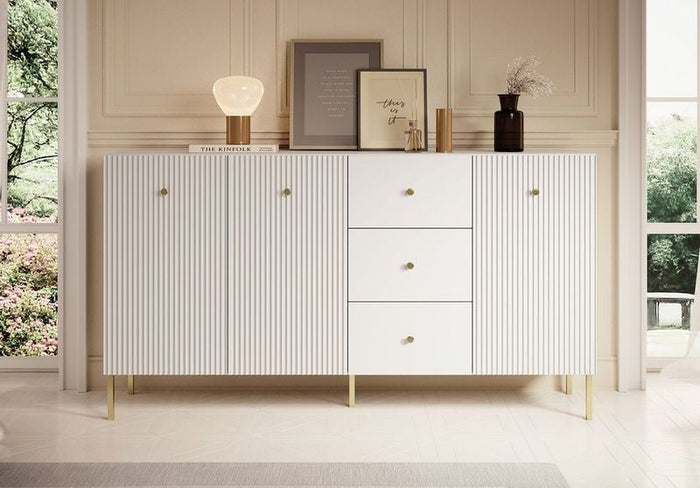 Meubella - Dressoir Vermont - Wit - 180 cm