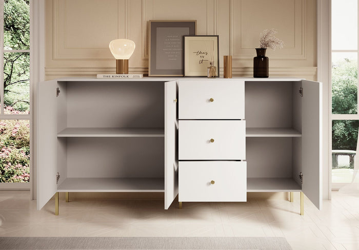 Meubella - Dressoir Vermont - Wit - 180 cm