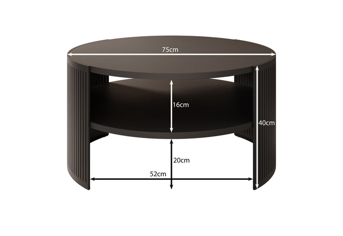 Meubella - Salontafel Fender - Zwart - 75 cm