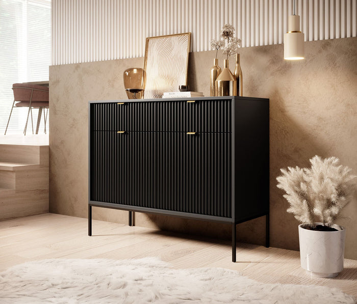 Meubella - Dressoir Navil - Zwart - 104 cm