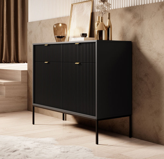 Meubella - Dressoir Navil - Zwart - 104 cm