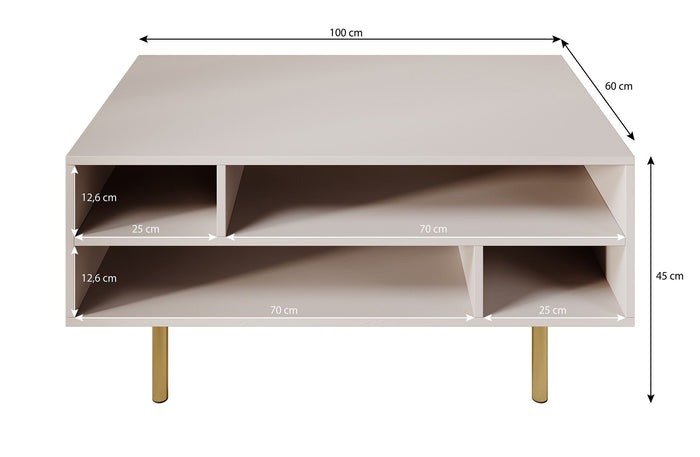 Meubella - Salontafel Nicola - Beige - 100 cm