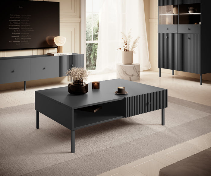 Meubella - Salontafel Vermont - Antraciet - 102 cm