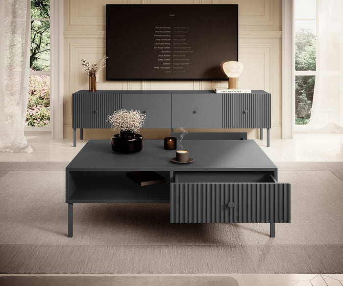 Meubella - Salontafel Vermont - Antraciet - 102 cm