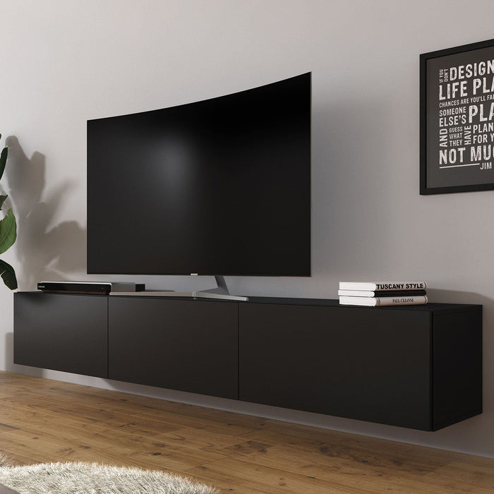 Meubella - TV-Meubel Bonzo - Mat Zwart - 180 cm